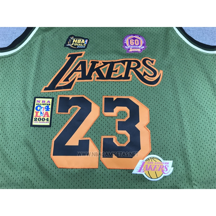 Camiseta Los Angeles Lakers Lebron James NO 23 Mitchell & Ness 2018-19 Verde